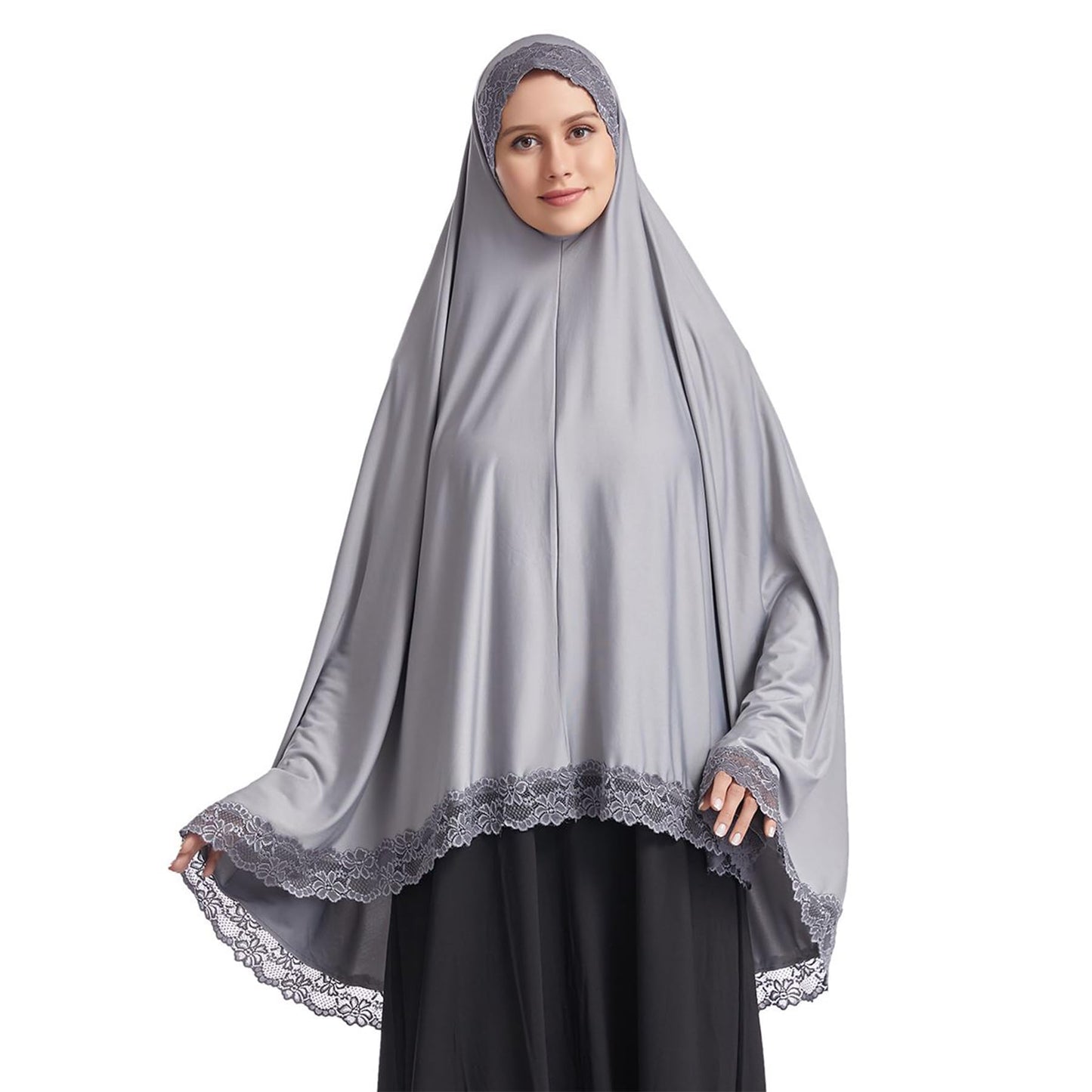 Jazvano Muslim Hijab for Women Instant Big Hijab Jersey Turbans Khimar Abaya Soft Women Prayer Hijab 1pc Lace Hijab Scarf