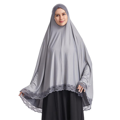 Jazvano Muslim Hijab for Women Instant Big Hijab Jersey Turbans Khimar Abaya Soft Women Prayer Hijab 1pc Lace Hijab Scarf